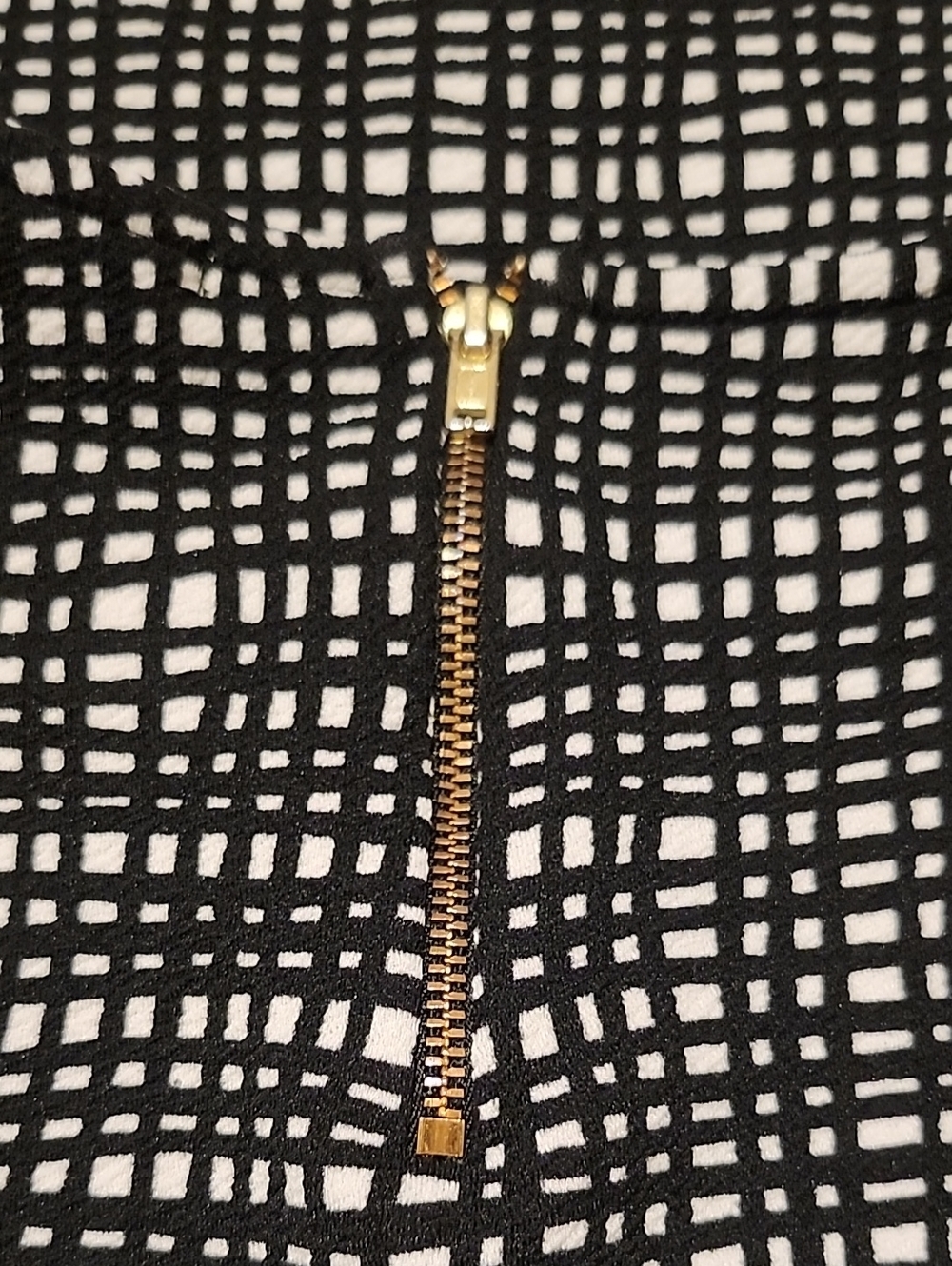 Bar III Black and White Grid Print Blouse - Picture 5 of 7